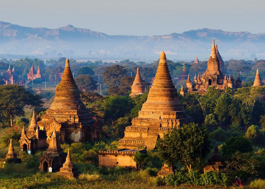 Several temples situated in the middle of the forest