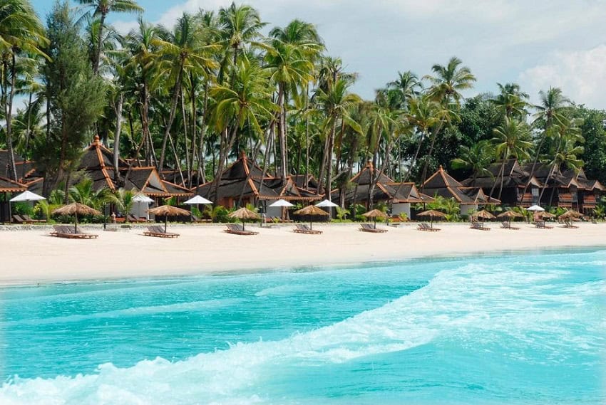 Glamorous view of the white sand beach in Myanmar