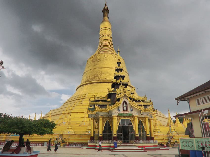 A golden temple in Myanmar