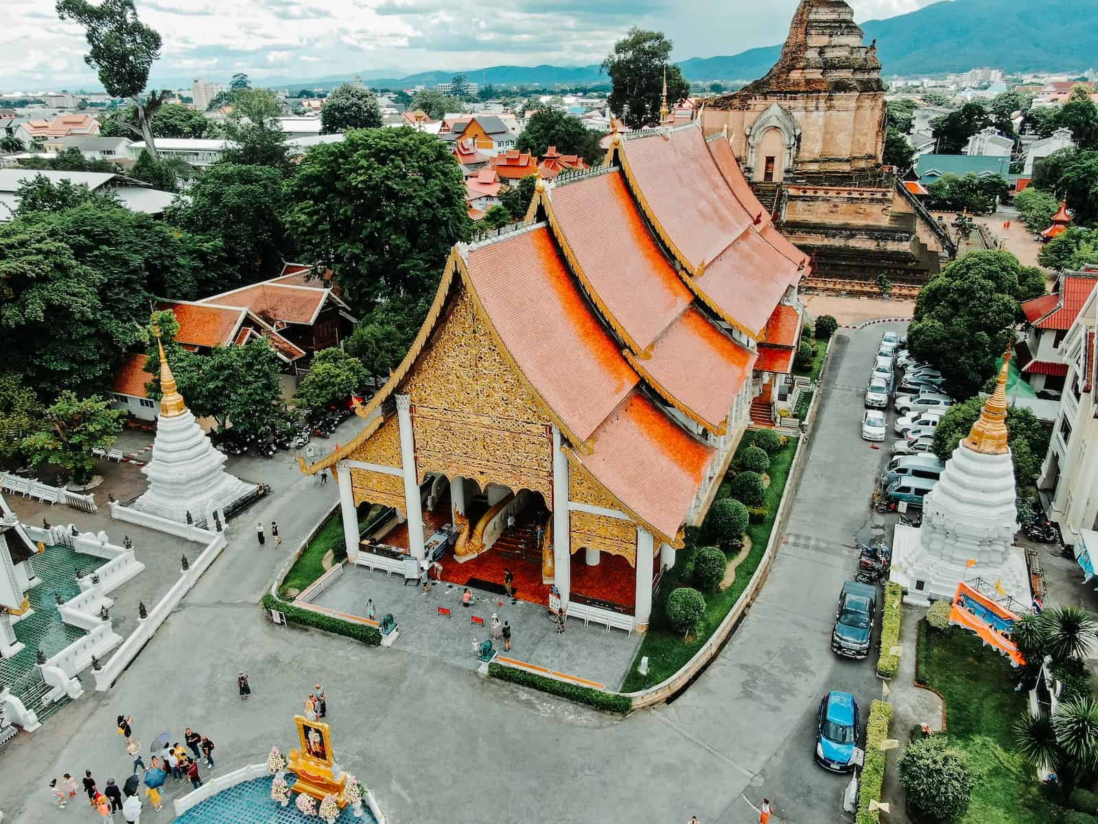 Architectural Design Of An Orange Temple