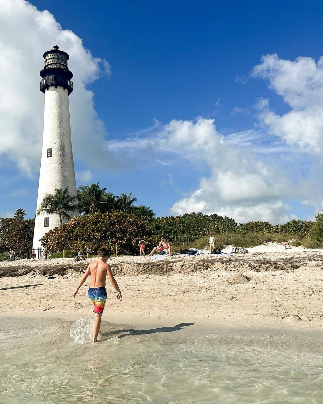Family enjoying swimming at Biscayne Beach
